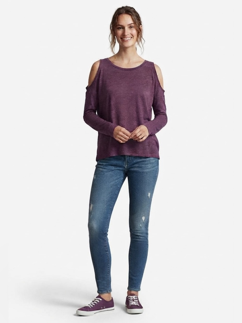 Chaser Cold Shoulder Back Cut Out Long Sleeve